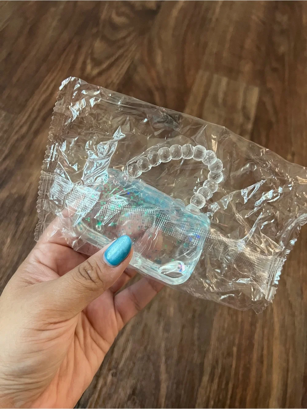 Blue Glitter Mini Handbag Squishy/Fidget Toy